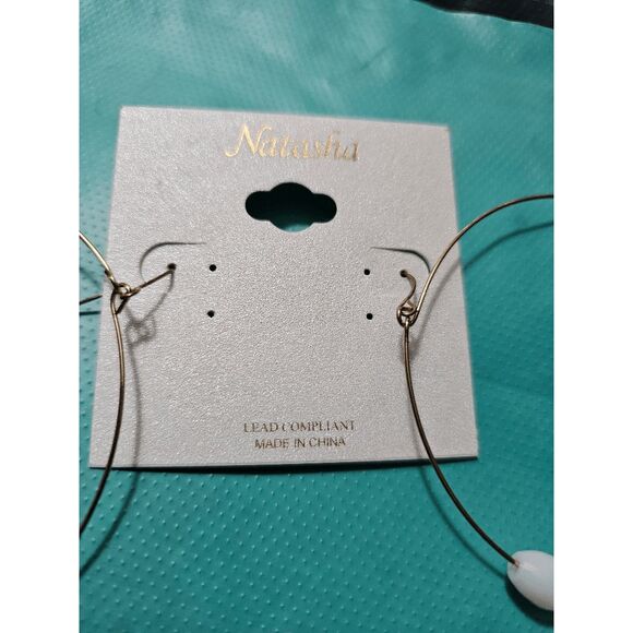 Natasha Coture Hoop Beaded Statement Earrings NWOT - Picture 4 of 4